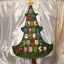 Pottery Barn Kids Hanging Countdown Christmas Tree Advent Calendar FELT 61X35