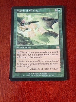 Words of Wilding 305 Rare Onslaught Magic: The Gathering MTG
