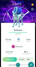 Shiny Dynamax Suicune Dark Skies background - P T C 0R Trade 20k Stardust