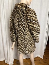 Felljacke 36/38 Kaninchen Fell Leopard Print Echtpelz Saga LUXUS Pelzjacke
