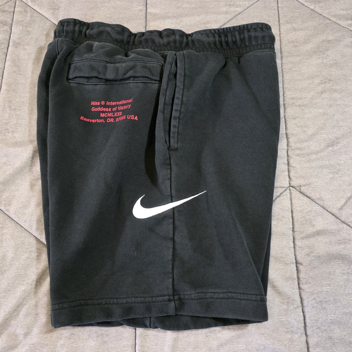 Nike Double Swoosh MCMLXXII Black Shorts Goddess Of Victory Mens