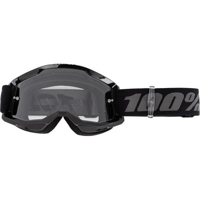 100% Kids Crossbrille Strata Gen. 2 Black - Clear, Anti-Fog