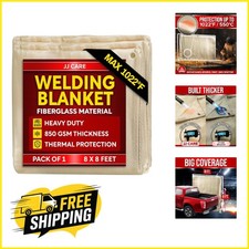 Fireproof Heavy-Duty Welding Blanket, 8ft x 8ft, 850GSM for Safety  Versatility