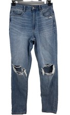 American Eagle Jeans Womens 6 Mom Jean High Rise Medium Wash Distressed Denim