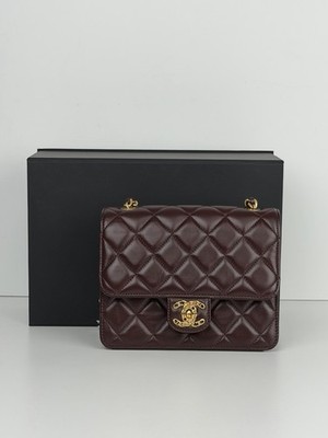 Chanel Quilted Mini Flap Bag Burgundy Lambskin NFC D4 | eBay