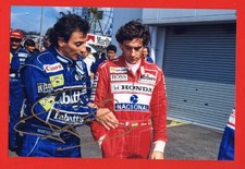 PHOTO cm 13x19 signed by Riccardo Patrese F1 1992 JAPANESE GP with Ayrton Senna