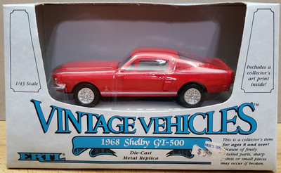 Ertl 1968 Shelby GT-500 Mustang Vintage Vehicles Diecast 1:43 Red