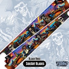 Black Rose Side Art Blades for Pinball Machines