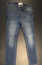 Abercrombie Kids Skinny Jeans Boys Blue Denim Size 11/12 Button Zip Pockets