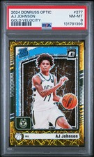 2024 Panini Donruss Optic Aj Johnson #277 Gold Velocity 5/10 PSA 8
