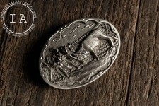 Vintage Cast Metal Elk Landscape Belt Buckle