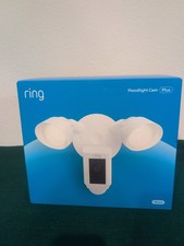 BRAND NEW Ring Floodlight Cam Wired Plus White 1080p Outdoor Motion Camera