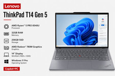 Lenovo ThinkPad T14 Gen 5/14” Copiloto+PC/AMD Ryzen 5 PRO 8540U/32GB/256 GB