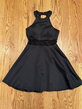 EUC My Michelle Black Halter Neck Fit & Flare Party Cocktail Dress Size 1