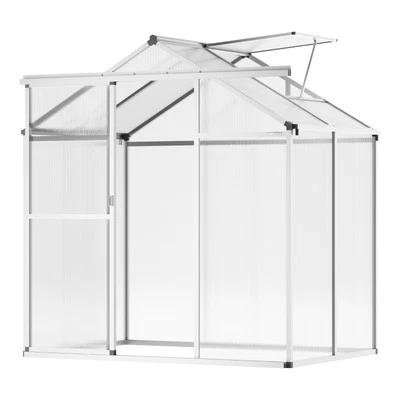 Polycarbonate Greenhouse 6 x 4 Ft Outdoor Walk-in Greenhouse for Garden