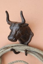 BULL,Double Wall Hook,Country Decor,Cattle Ranch,Barn Accent,Gifts,H-81B