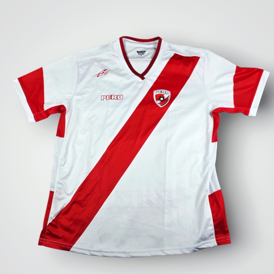 Peru National Team Soccer Jersey Arza Mens XL Red Sash Camiseta La Blanquirroja