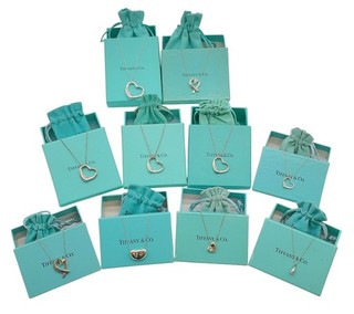 Auth Tiffany & Co. Sterling Silver 925 Necklace 10pc Wholesale Lot W/Box V060605