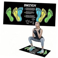 premium squat mat with foot position - non-slip exercise pad for improved black