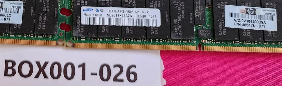LOTE 12 - RAM Servidor ECC Original HP 8GB 2RX4 PC2-5300P-555-12 405478-071 Foto 2 de 3