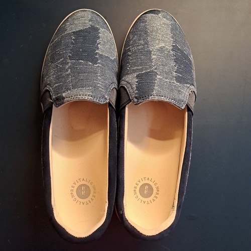 Revitalign Orthotic Stonewashed Patchwork Denim Slip-Ons Size US 11D - Picture 3 of 15
