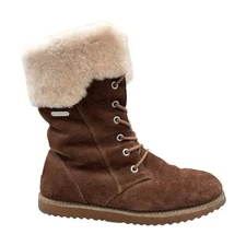EMU Australia Shoreline Womens Sz 7 Brown Leather Suede Waterproof Sheepskin