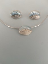 Sheila Fleet Skyran “SHE” , In Ogham Script (Orkney) Dress Necklace & Earrings