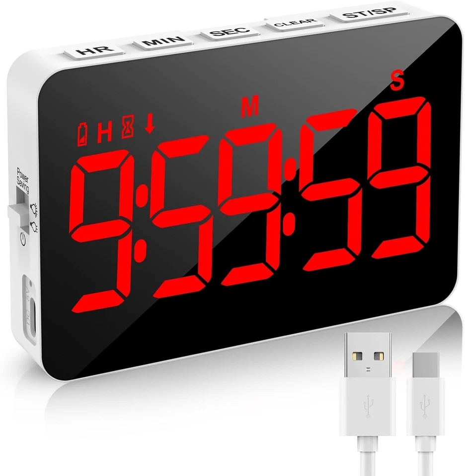 digitaler küchentimer led display count up down timer rot - Bild 3 von 4