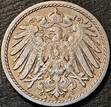 1904 A GERMAN EMPIRE ~ 5 Pfennig ~ Great Coin 