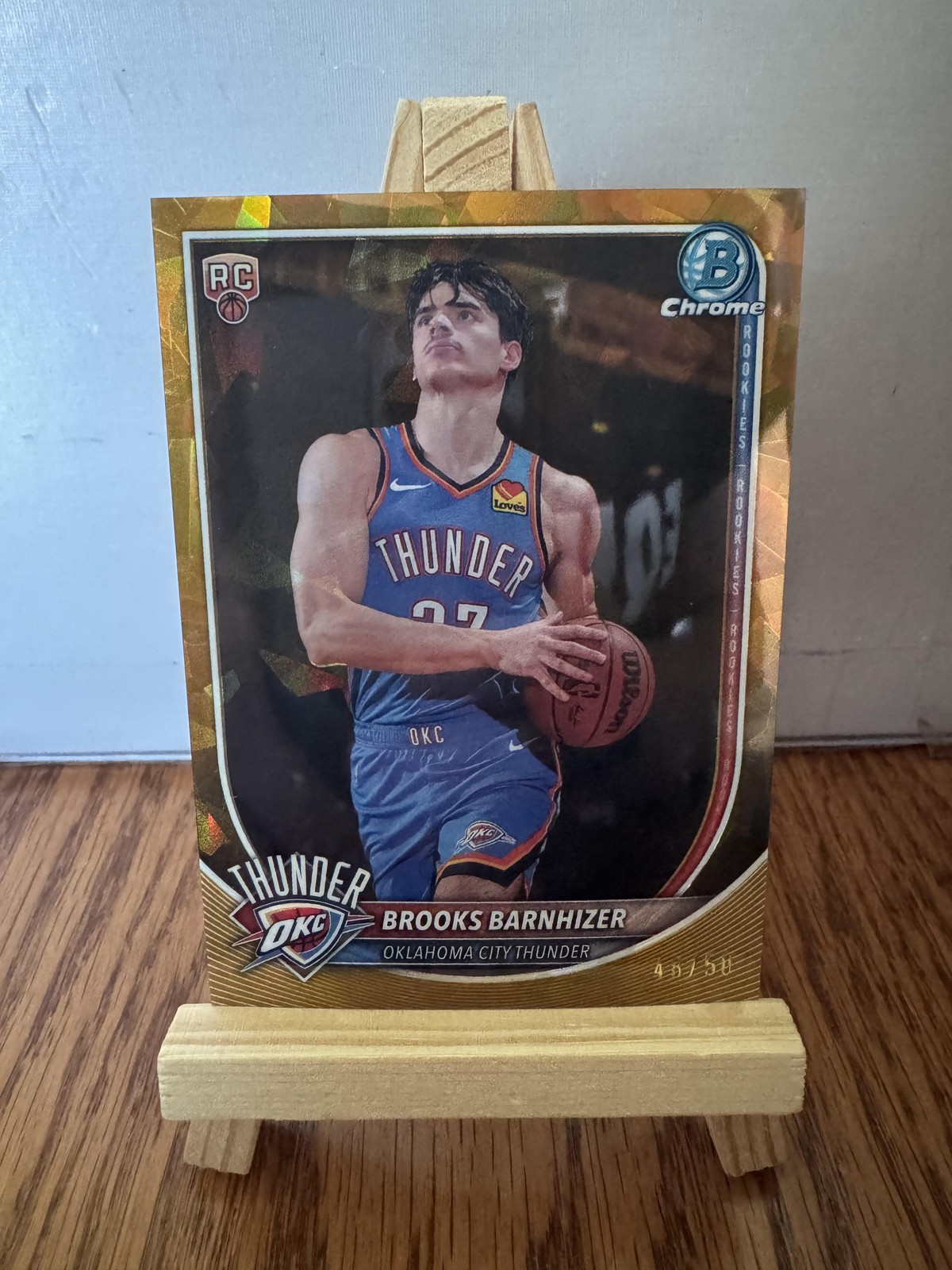 2025-26 Bowman #BCV-45 Brooks Barnhizer Chrome Gold Geometric #/50