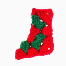 Vintage Handmade Red Green Crochet Christmas ...