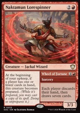 Magic/MTG Naktamun Lorespinner // Wheel of Fortune SOC-33 Rare Deutsch Neu