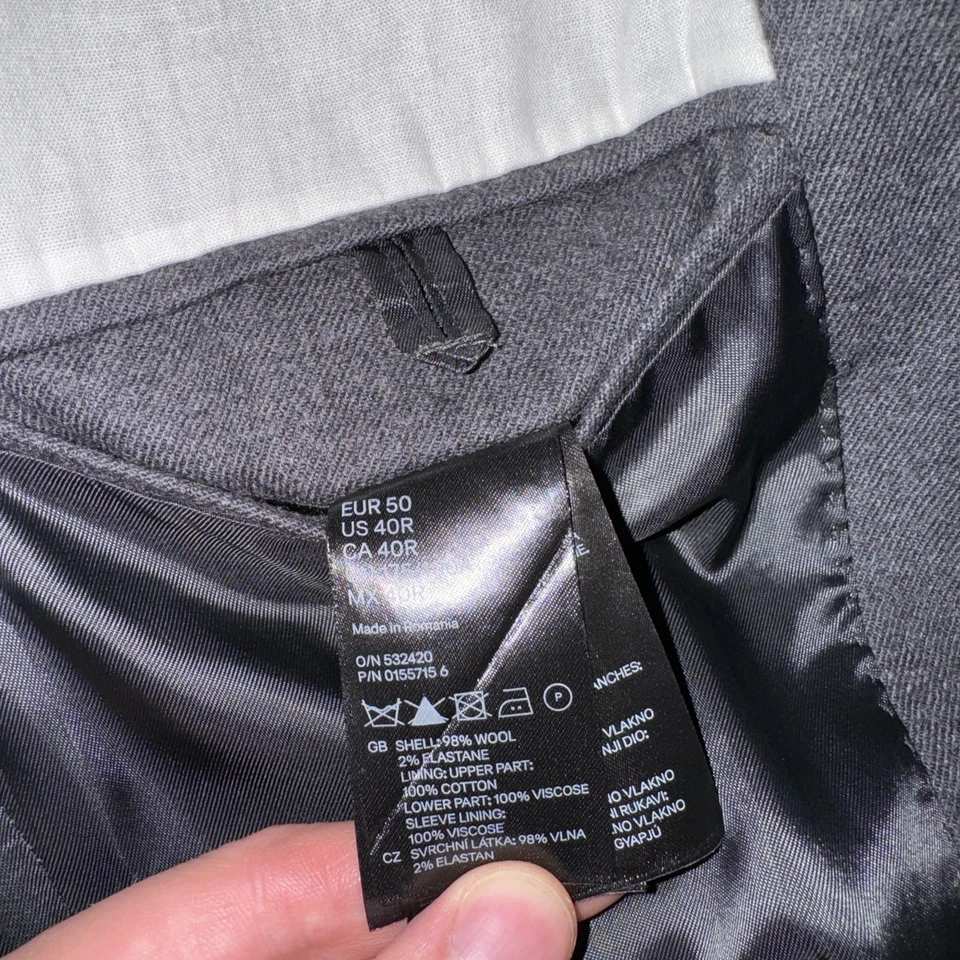 Maison Martin Margiela x H&M Blazer Mens 40R Gray Wool Fused Jacket RARE - Image 4 of 4