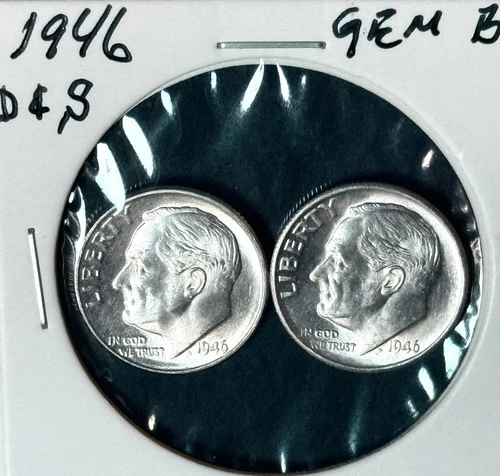 1946 D & S ** Roosevelt Dimes ** Gem Bu Uncirculated ** 90% Silver **