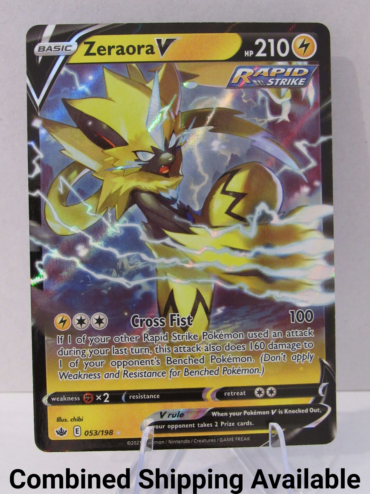 Zeraora V 053/198 SWSH06: Chilling Reign NM Full Art English 14771