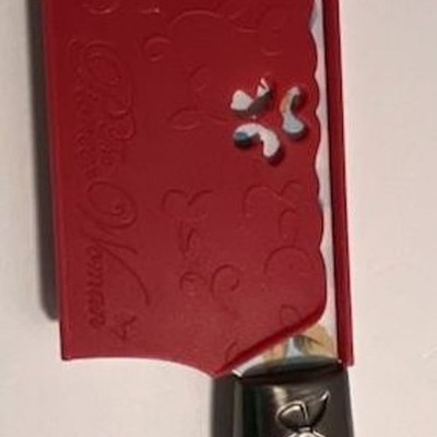 The Pioneer Woman Floral Gingham Nakiri Knife with Sheath