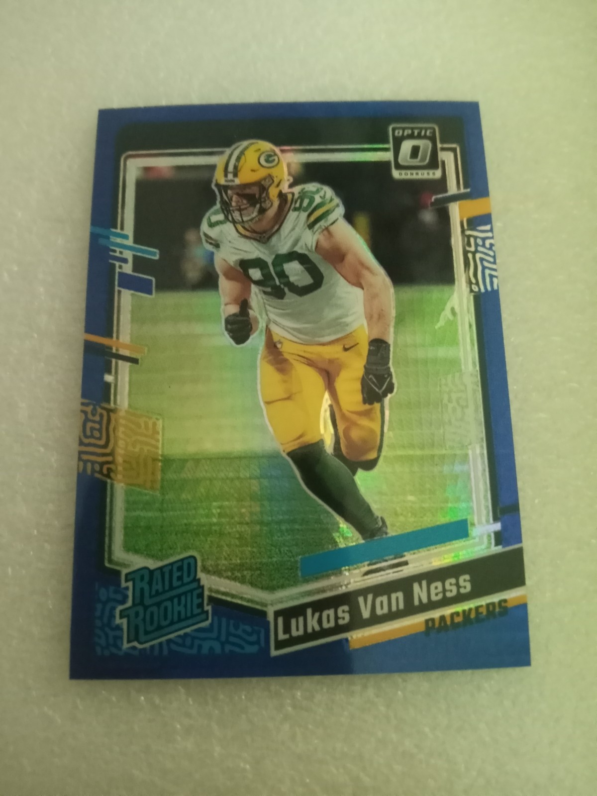 2023 Panini Donruss Optic - Lukas Van Ness #240 Blue Hyper Prizm (RC)