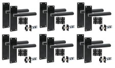 Victorian T-Bar Linear Interior Door Handle Matt Black Finish Latch Bath Lock