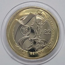 2002 Commonwealth Games Brilliant Uncirculated Wales Flag UK Two Pounds £2 coin
