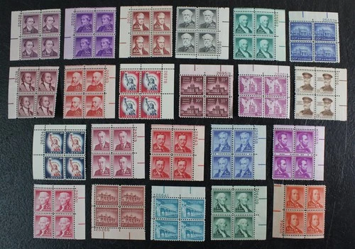 CKStamps: US Stamps Collection Scott#1030/1052 Block Mint NH OG Incomplete