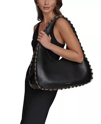 Donna Karan New York Batiste Triple Compartment Leather Shoulder Bag Retail $280
