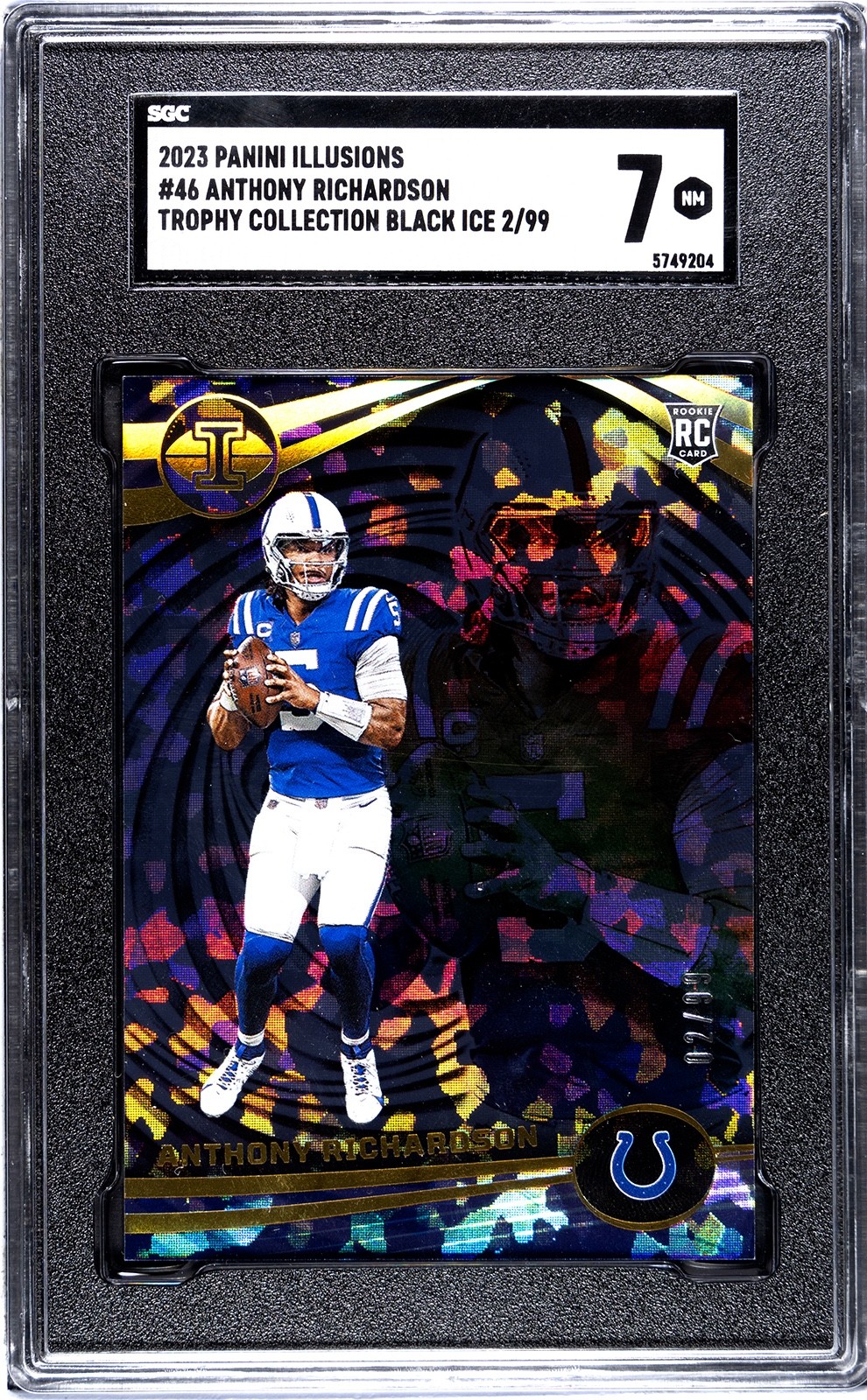2023 Panini Illusions #46 Anthony Richardson Trophy Collection Black Ice 2/99