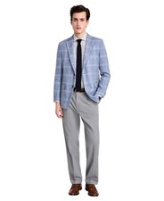Tommy Hilfiger Mens Modern fit Sport Coat Blazer 44 S Light Blue Plaid Stretch