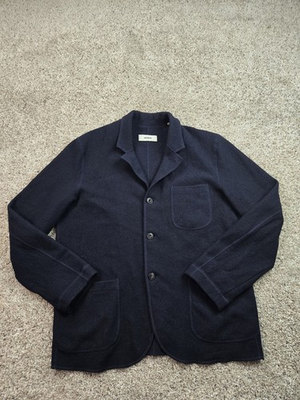 #ad Buck Mason Felted Chore Coat Mens Large Blue Merino Wool Blazer Jacket $139.99