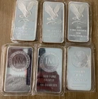 6 factory sealed 10 ounce silver bars