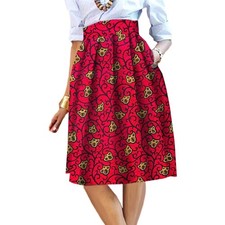 Summer Original African Style Garment Ankara Print Midi Skirt for Women A722704