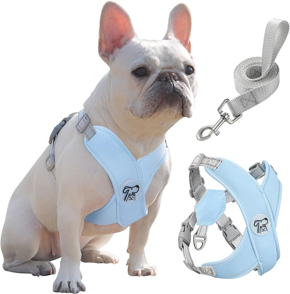 Dog Harness with Leash Set, X-Frame No Pull Pet Harness, Adjustable Choke Free D