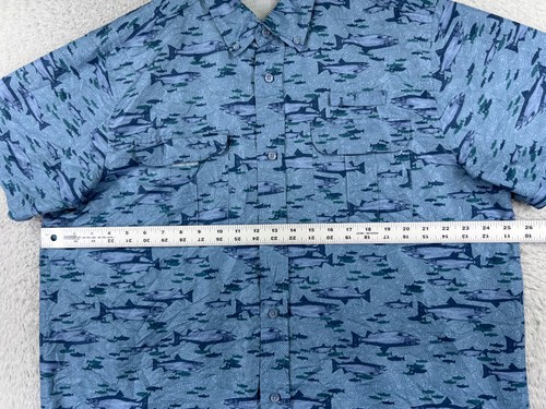 Great Northwest Shirt Adult Extra Large Blue Fish Salmon All Over Print Poly - Picture 8 of 14