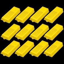 12Pcs Beekeeping Transport Cages Yellow White Bees Queen Post Room Cage Plastic