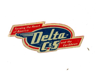 1930's-50's Delta C&S Airlines Label Poster Stamp P225E
